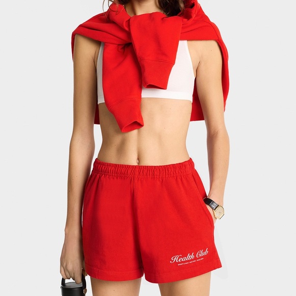 NWOT Sporty & Rich Plaza Disco Short Ruby/White Size Medium - Picture 2 of 9